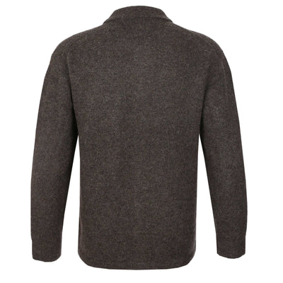 Oliver Sweeney Heywood Knitted Overshirt in Chocolate Back