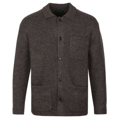 Oliver Sweeney Heywood Knitted Overshirt in Chocolate