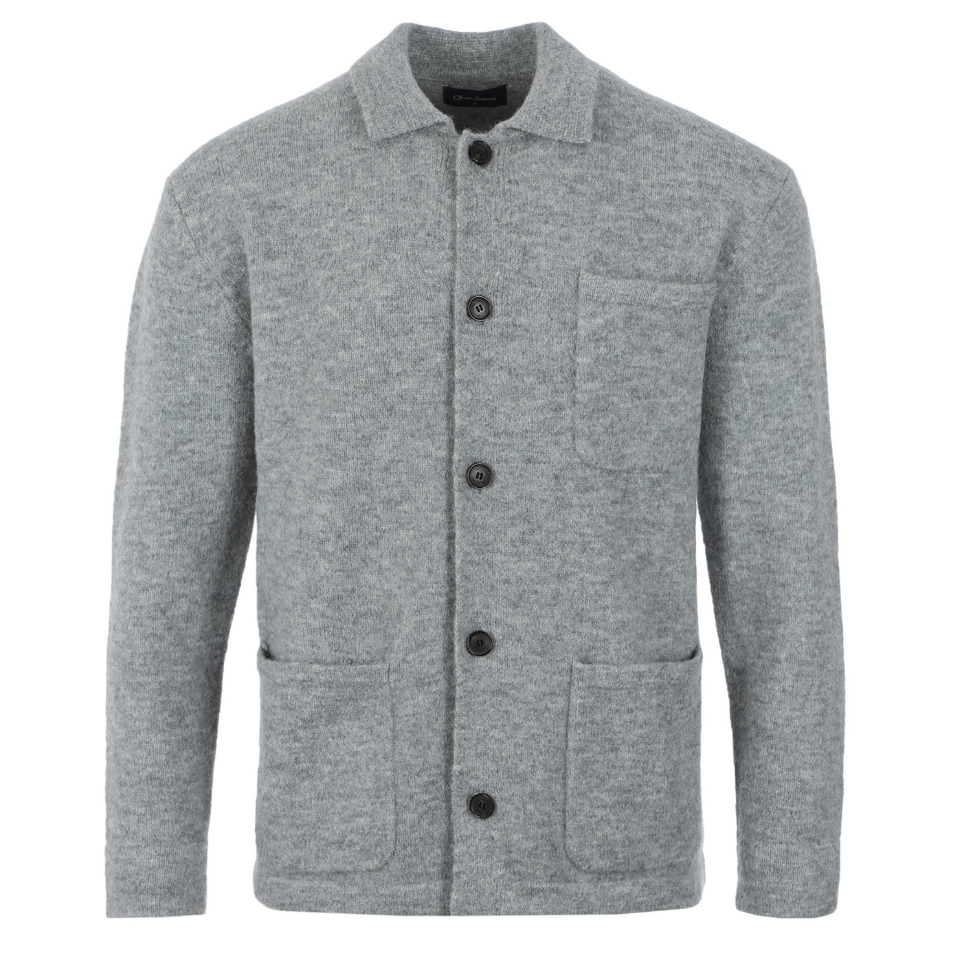 Oliver Sweeney Heywood Knitted Overshirt in Grey