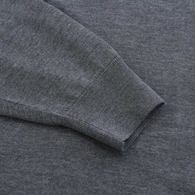 Pal Zileri Basic Crew Neck Knitwear in Grey Cuff