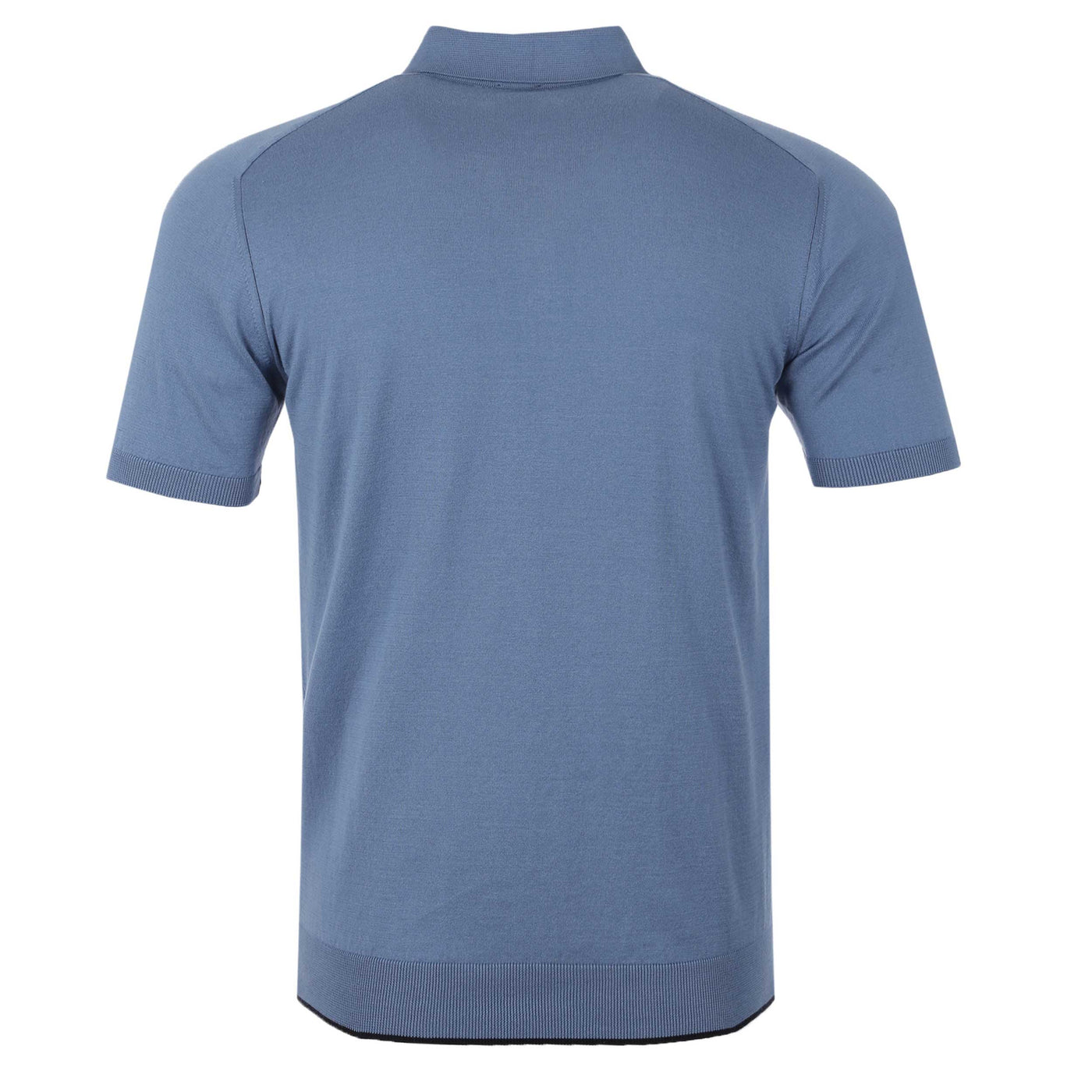 Pal Zileri Cable Self Print Polo Shirt in Sea Blue Back