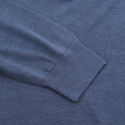 Pal Zileri Quarter Zip Knitwear in Blue Marl Cuff