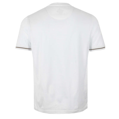 Pal Zileri Stripe Cuff Detail T-Shirt in White Back