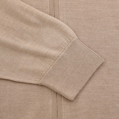 Pal Zileri Zip Thru Cardigan in Beige Cuff