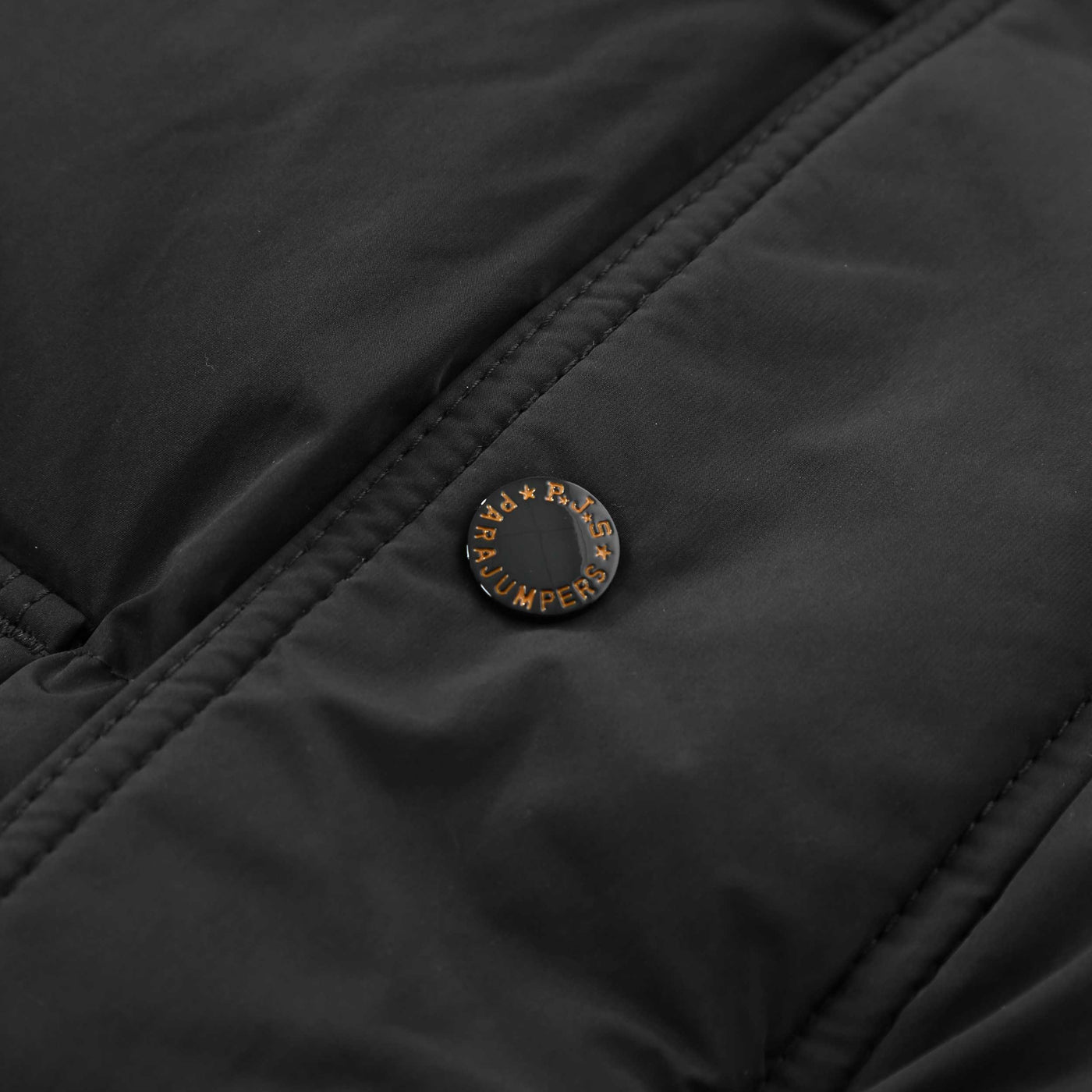 Parajumpers Long Bear Jacket in Black Press Stud