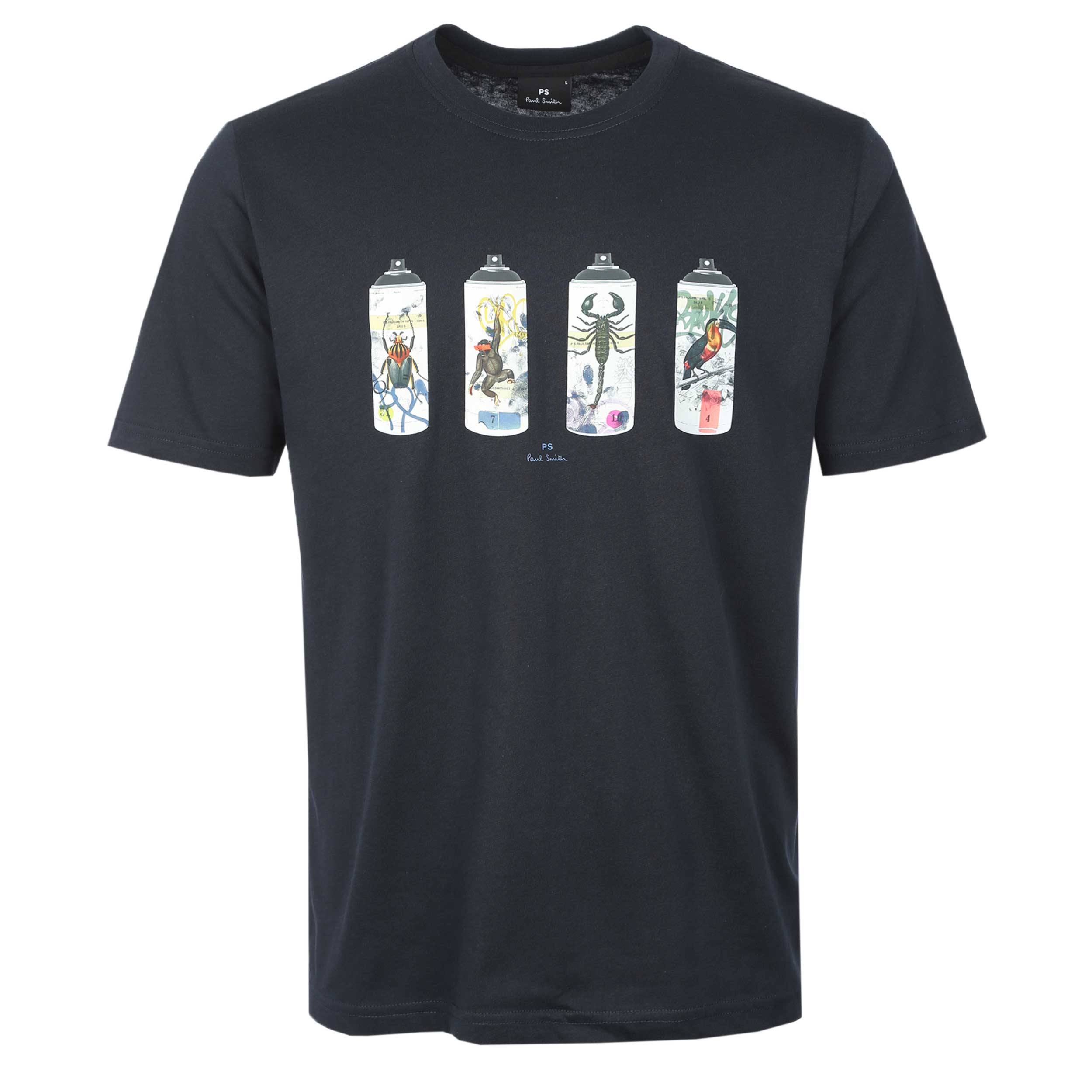 Paul Smith Animal Spray Cans T-Shirt in Navy