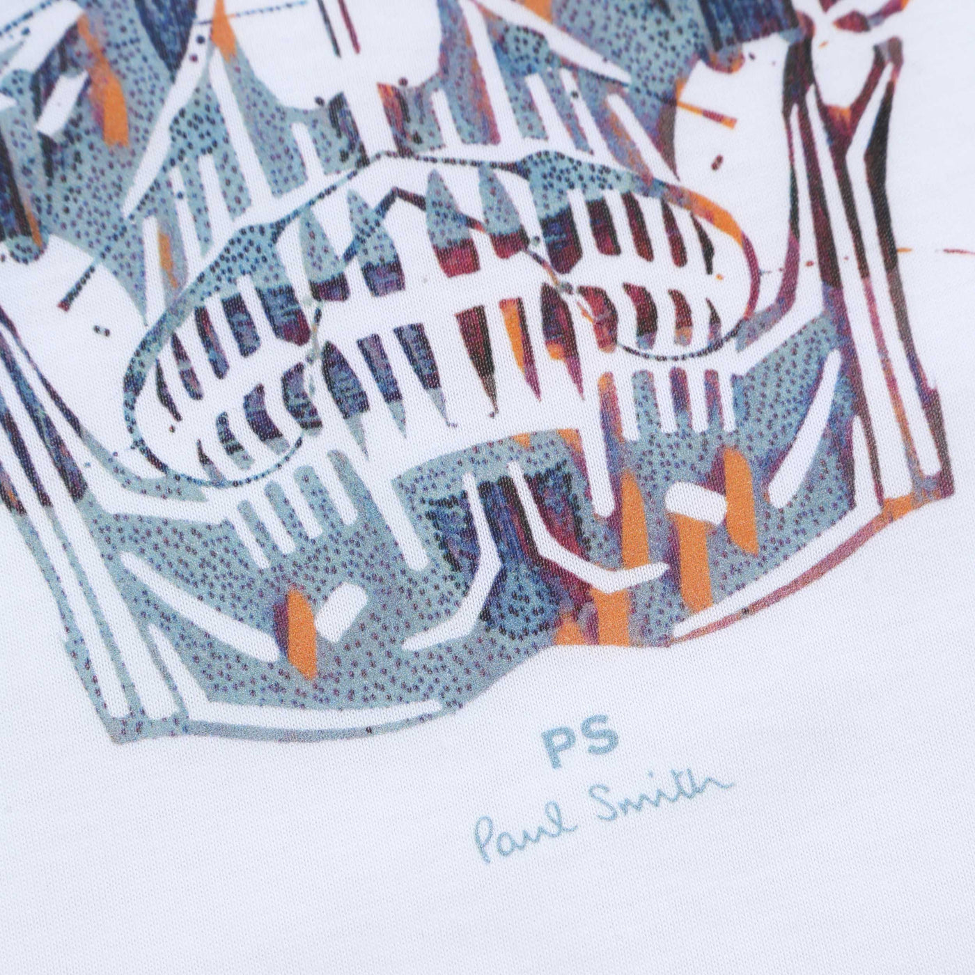 Paul Smith Casual Fit Skull T Shirt in White Print