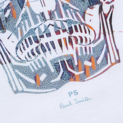 Paul Smith Casual Fit Skull T Shirt in White Print