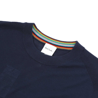 Paul Smith Crew Neck Knitwear in Navy Trim  Detail