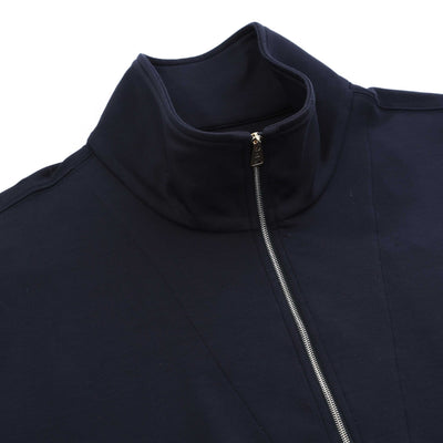 Paul Smith Embroidery Sweat Top in Dark Navy Placket