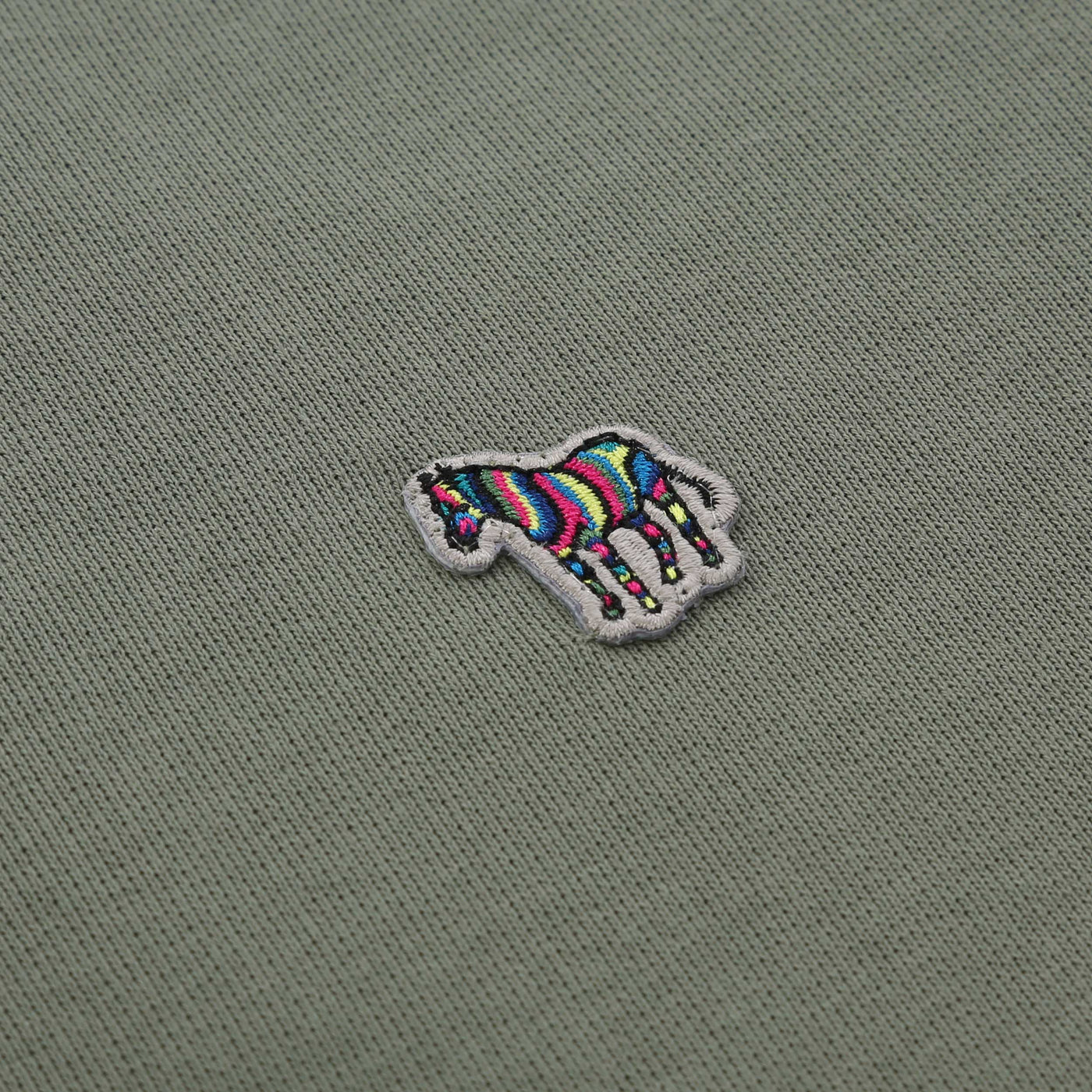Paul Smith Half Zip Sweat Top in Sage Logo