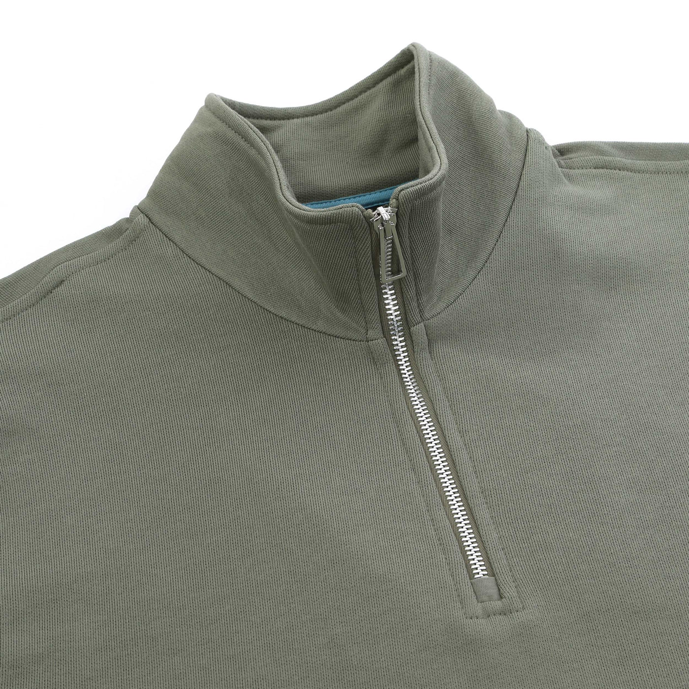 Paul Smith Half Zip Sweat Top in Sage Placket