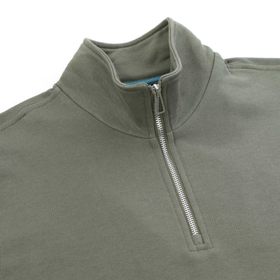 Paul Smith Half Zip Sweat Top in Sage Placket