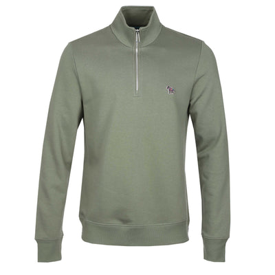 Paul Smith Half Zip Sweat Top in Sage
