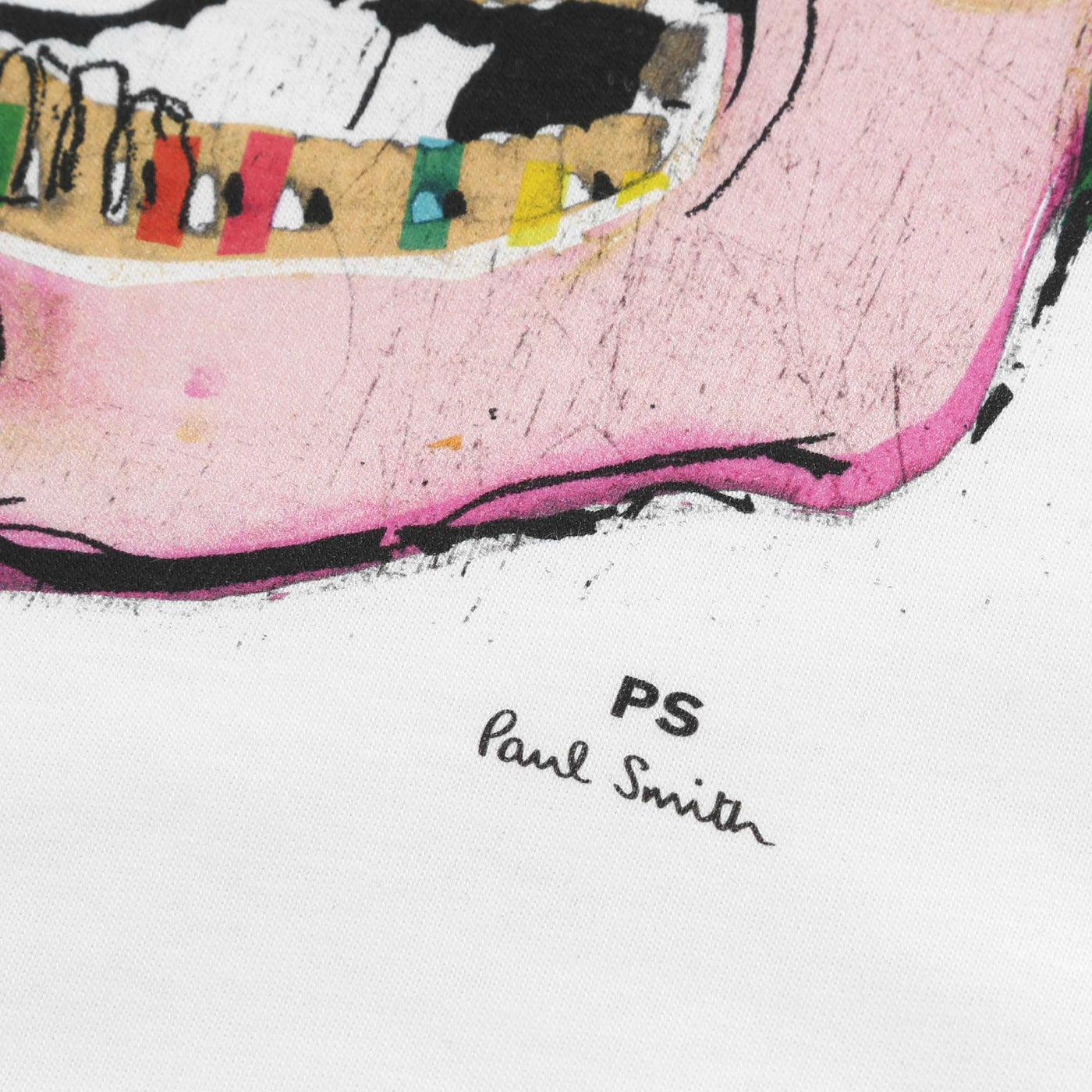 Paul Smith Large Skull T-Shirt in White Logo