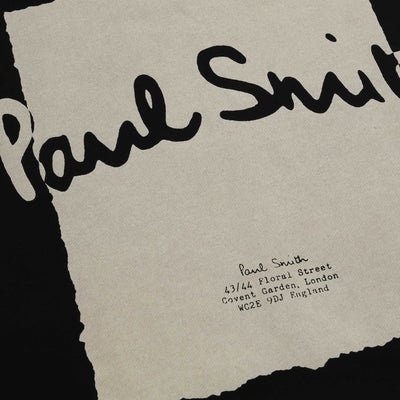 Paul Smith Logo Print Hoody Sweat Top in Black Back Logo