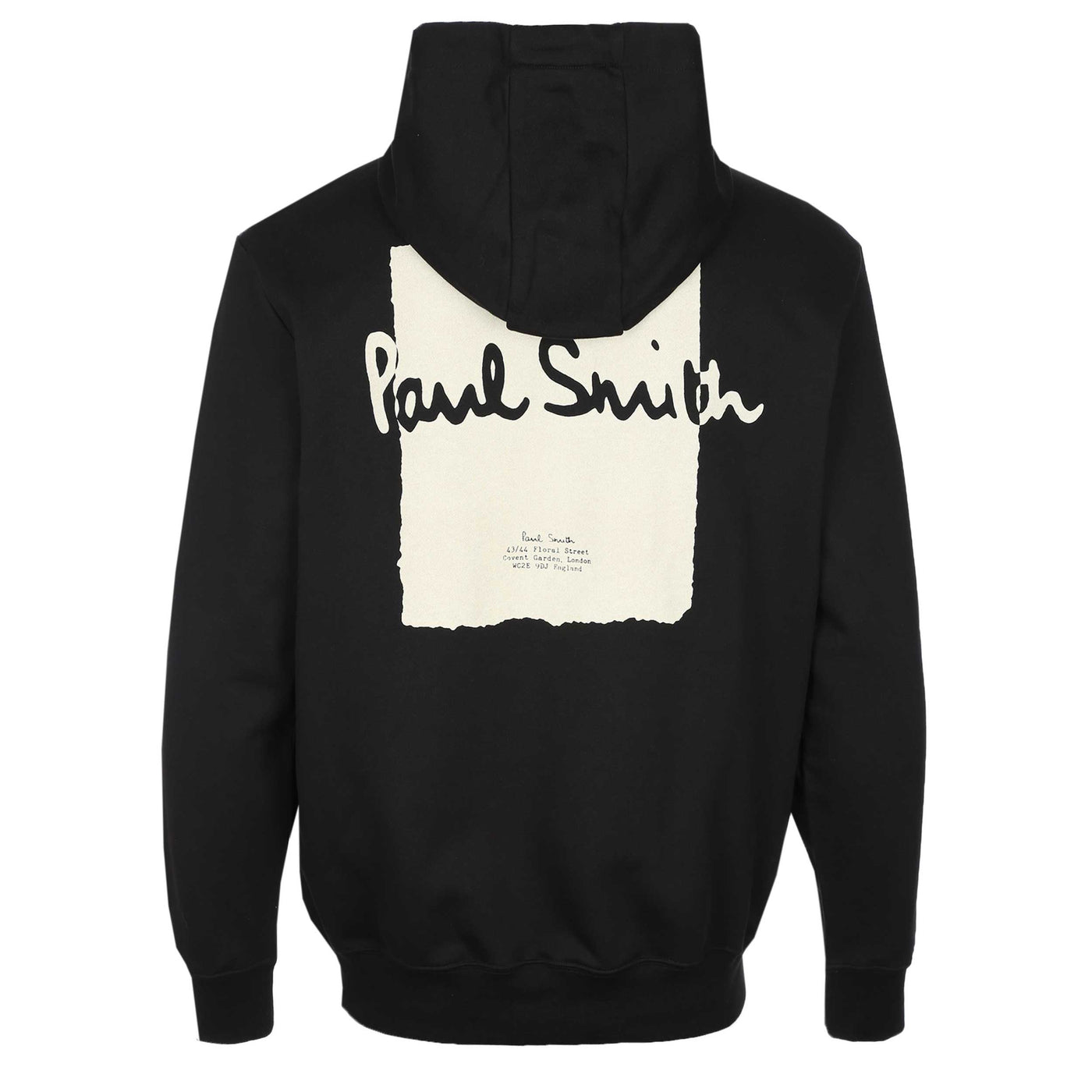 Paul Smith Logo Print Hoody Sweat Top in Black Back