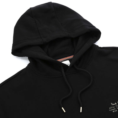 Paul Smith Logo Print Hoody Sweat Top in Black Hood