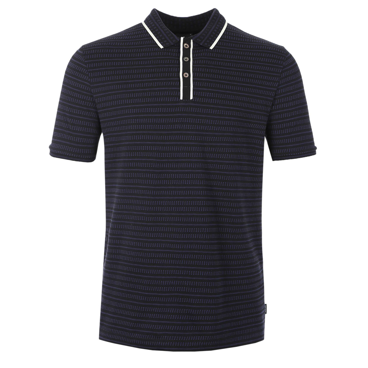 Paul Smith Reg Fit Broken Stripe Polo Shirt in Navy