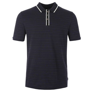 Paul Smith Reg Fit Broken Stripe Polo Shirt in Navy