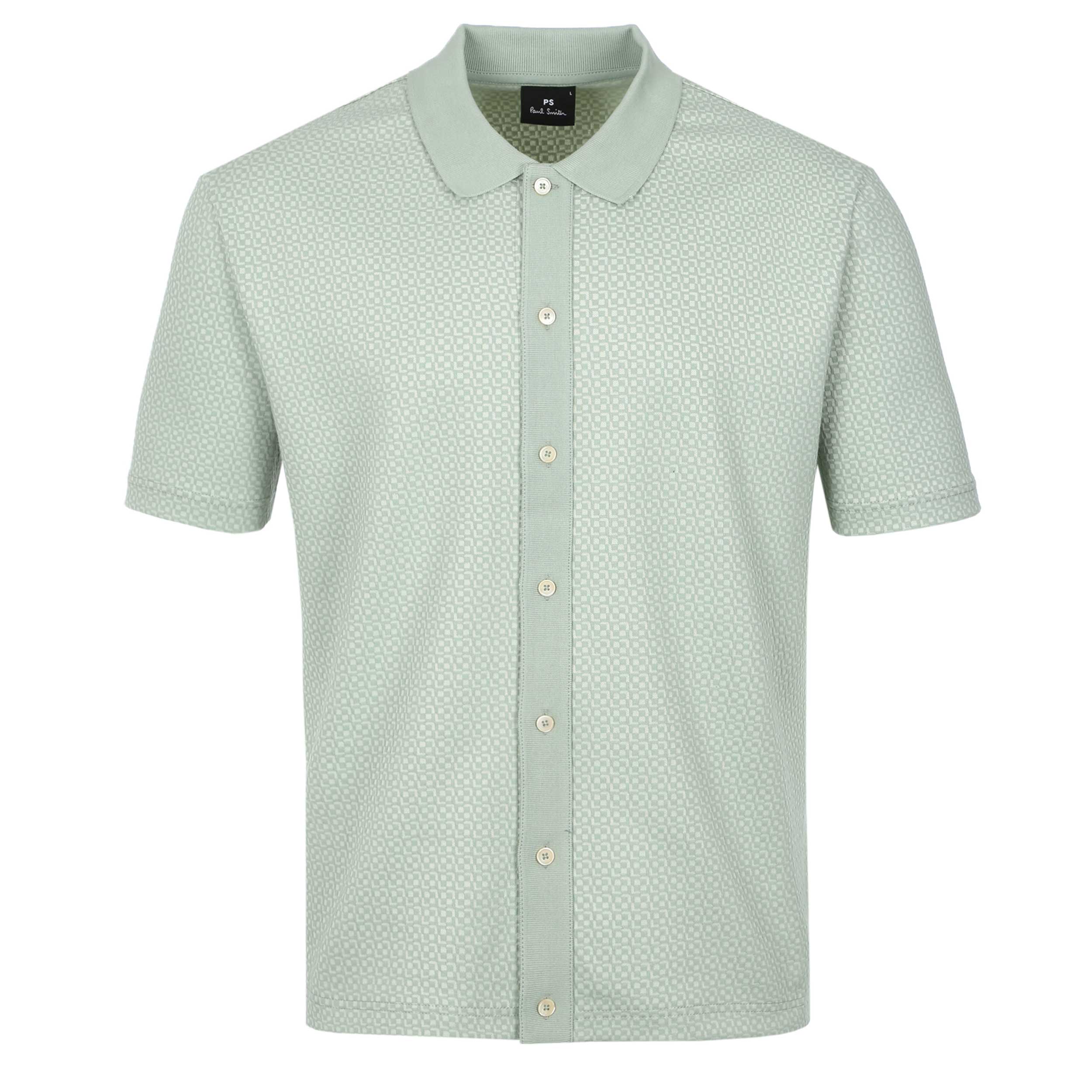 Paul Smith Reg Fit Button Front Polo Shirt in Green
