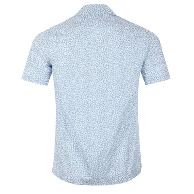 Paul Smith Small Floral Reg Fit SS Shirt in White & Blue back