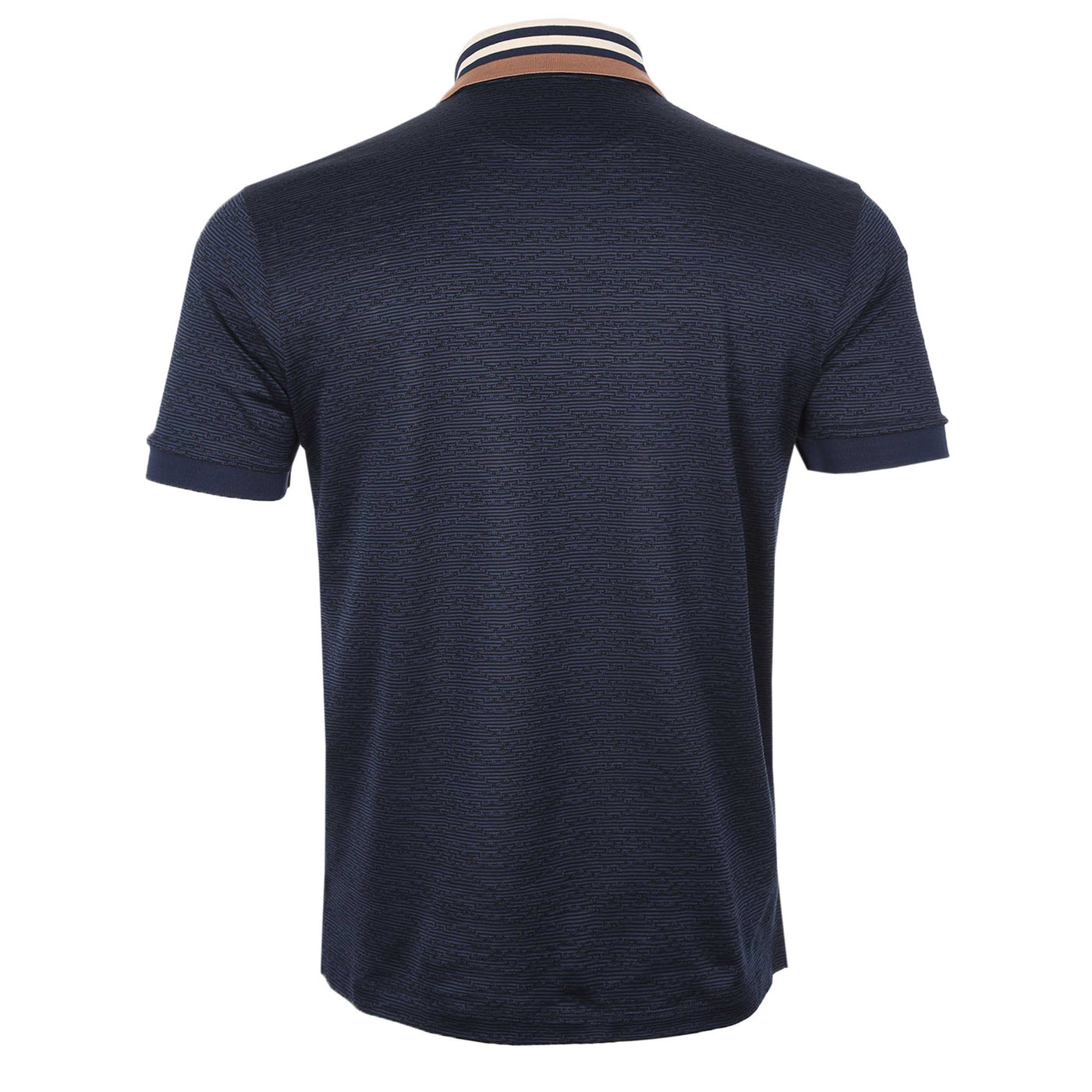 Paul Smith Stripe Collar Polo Shirt in Navy Back