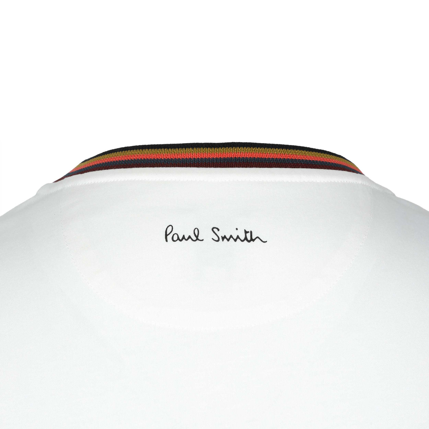 Paul Smith Stripe Rib T Shirt in White Logo