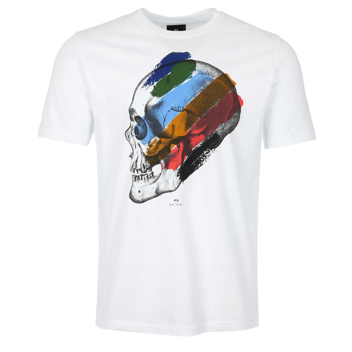 Paul Smith Stripe Skull T Shirt in White