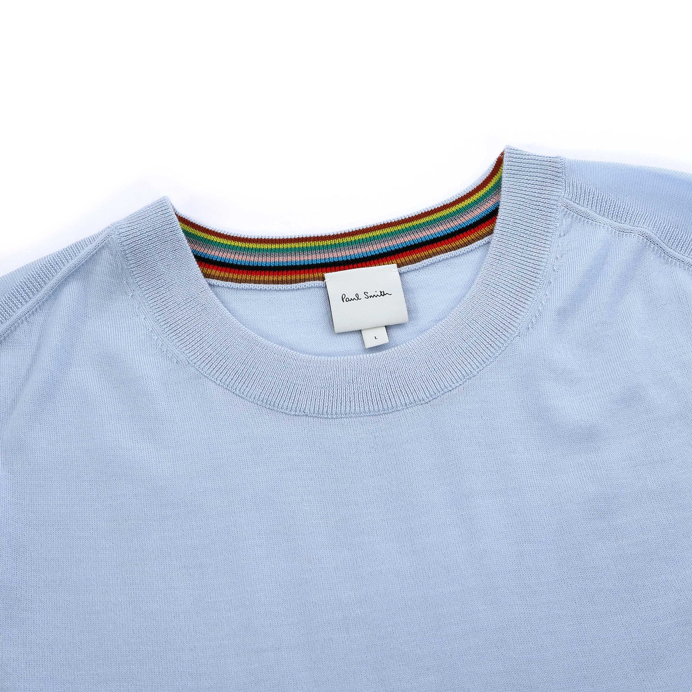 Paul Smith Sweater Crew Neck in Sky Blue Collar