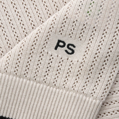 Paul Smith Sweater SS Polo in Off White Logo