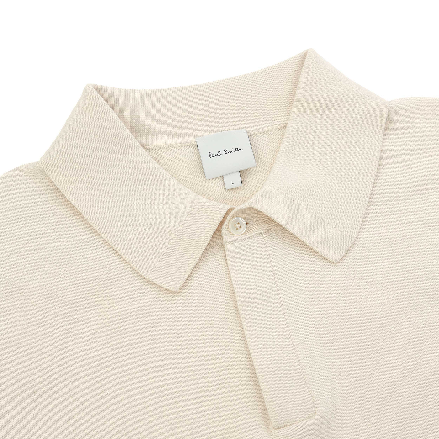 Paul Smith Sweater SS Polo in Off White Placket