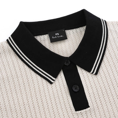 Paul Smith Sweater SS Polo in Off White Placket