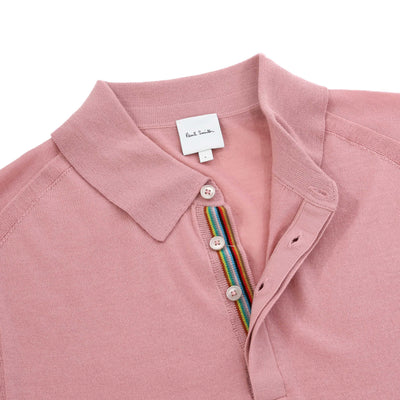 Paul Smith Sweater SS Polo in Pink collar