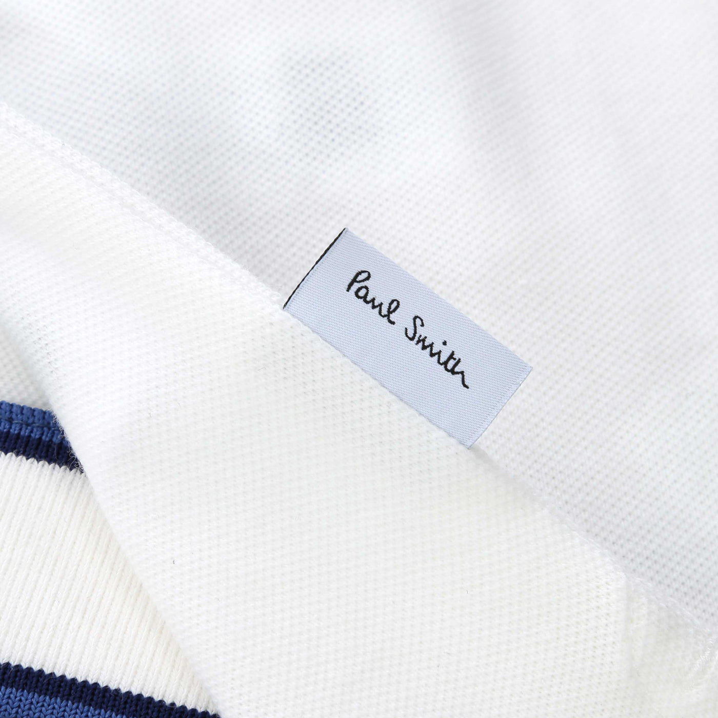 Paul Smith Trim Button Thru Polo Shirt in White Logo Tab