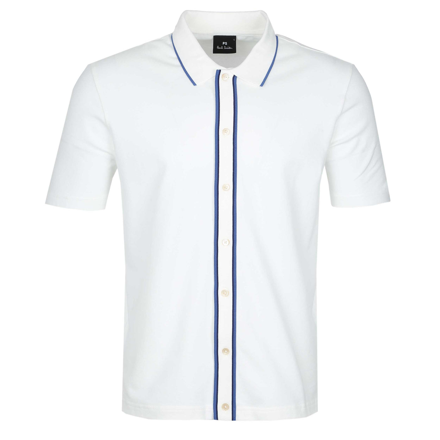 Paul Smith Trim Button Thru Polo Shirt in White