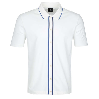Paul Smith Trim Button Thru Polo Shirt in White