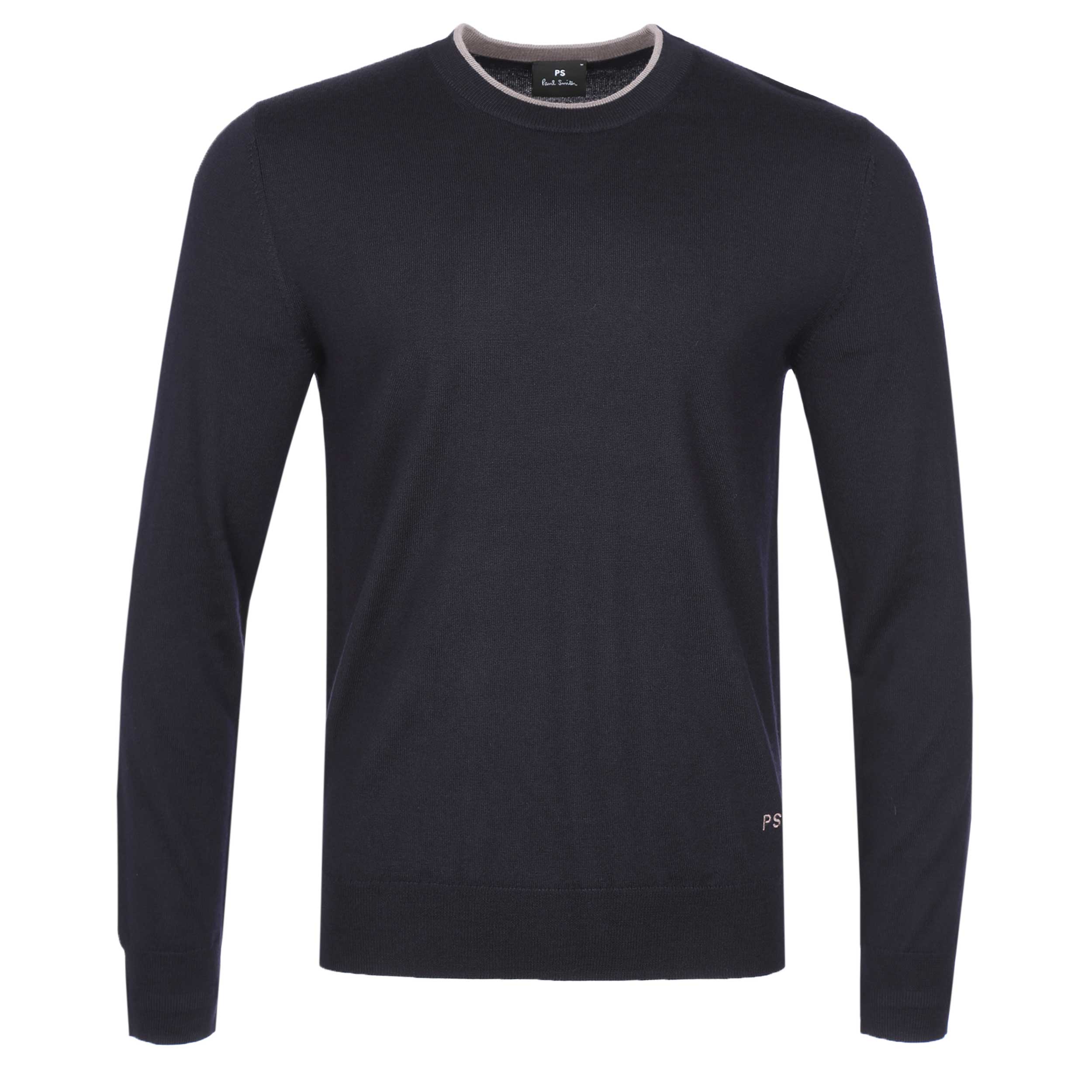 Paul Smith Trim Crew Neck Knitwear in Navy