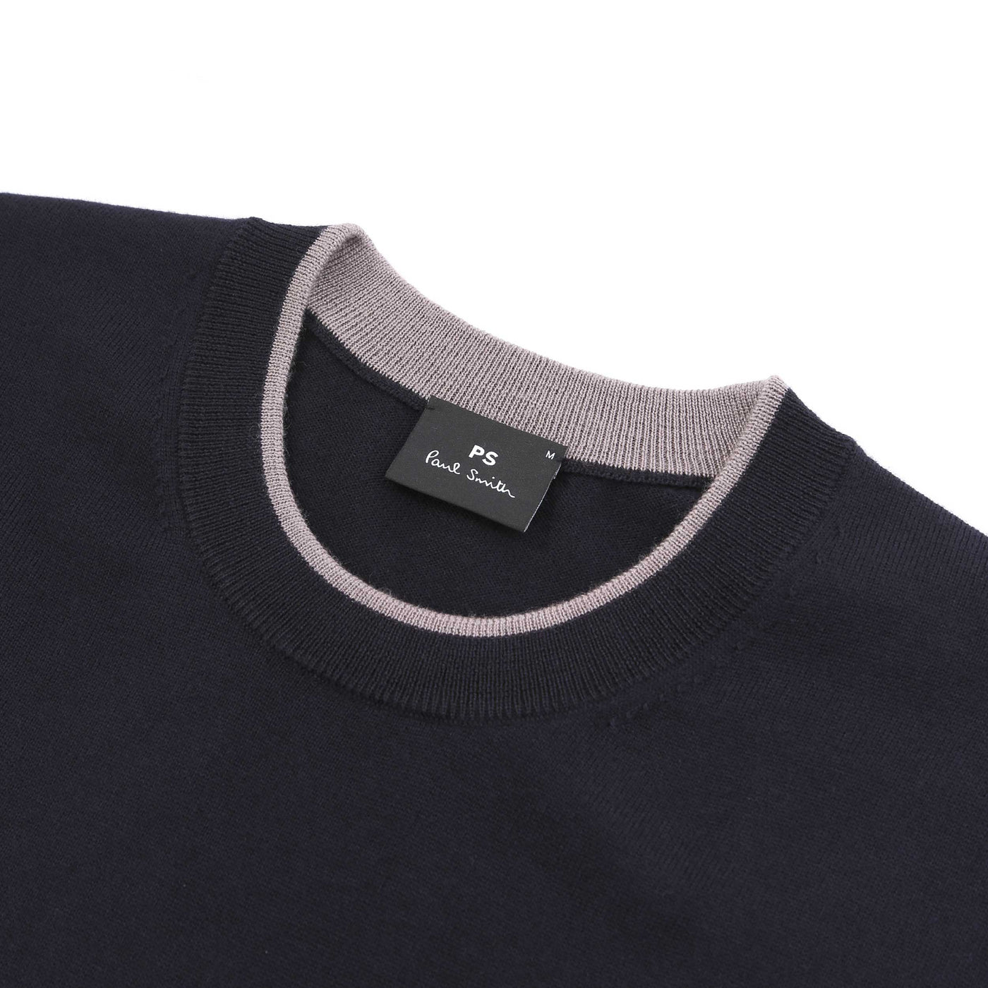 Paul Smith Trim Crew Neck Knitwear in Navy Trim Detail