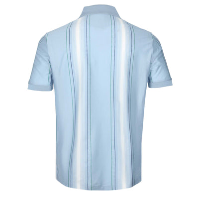 Paul Smith Vertical Stripe Polo Shirt in Light Blue Back