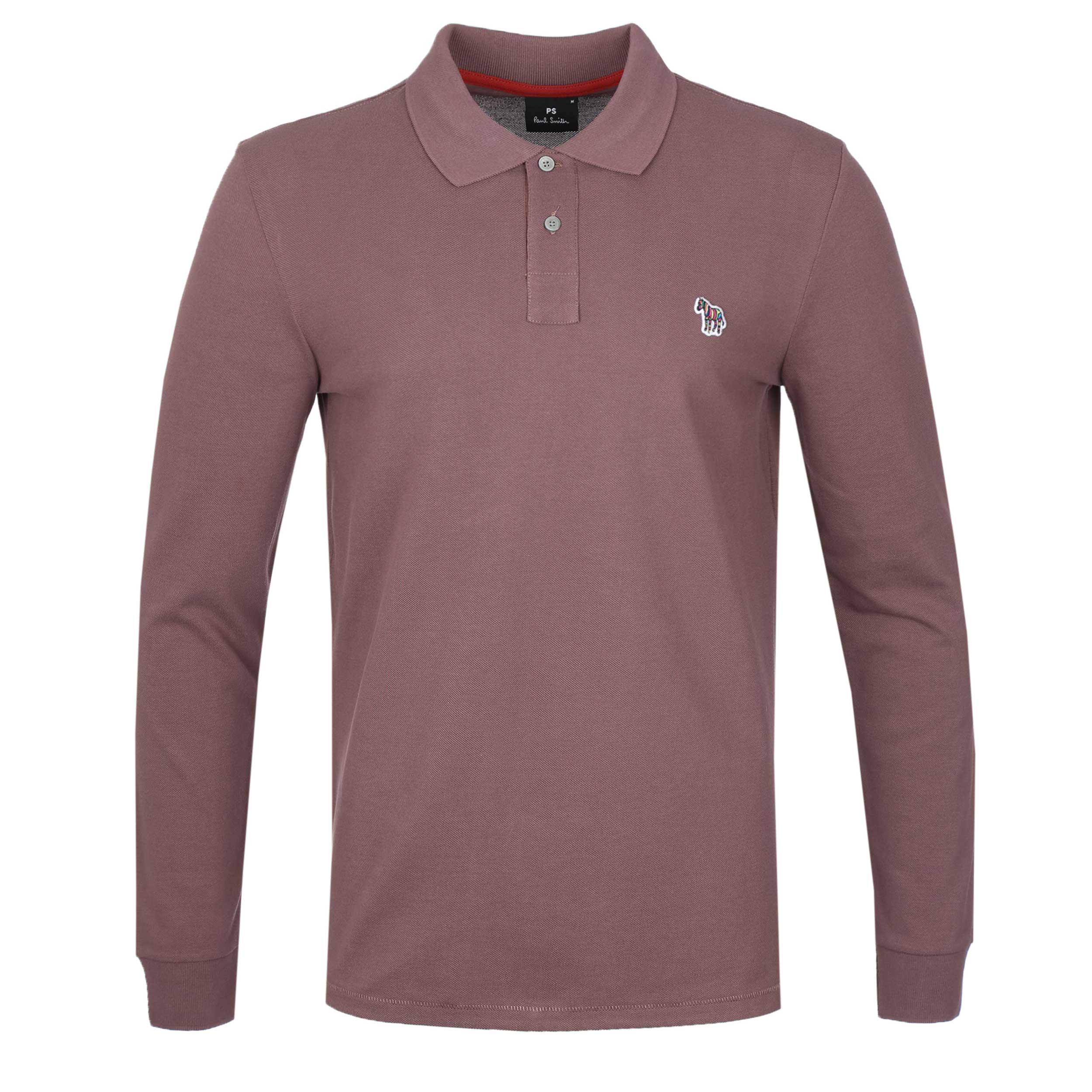 Paul Smith Zebra Badge LS Polo Shirt in Plum