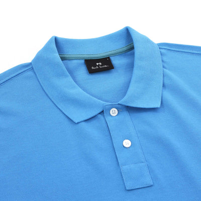 Paul Smith Zebra Badge Polo Shirt in Bright Blue Placket