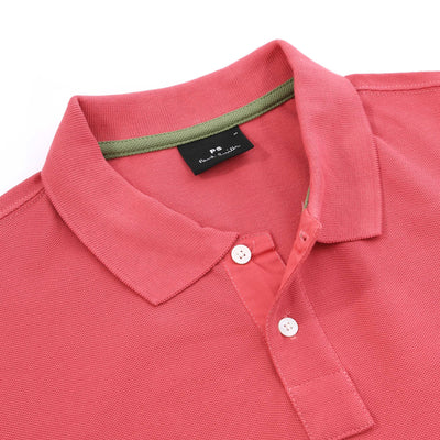 Paul Smith Zebra Badge Polo Shirt in Bubblegum Collar