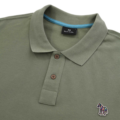 Paul Smith Zebra Badge Polo Shirt in Sage Placket
