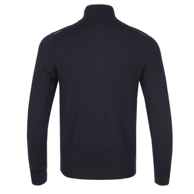 Paul Smith Zip Neck Knitwear in Navy Back