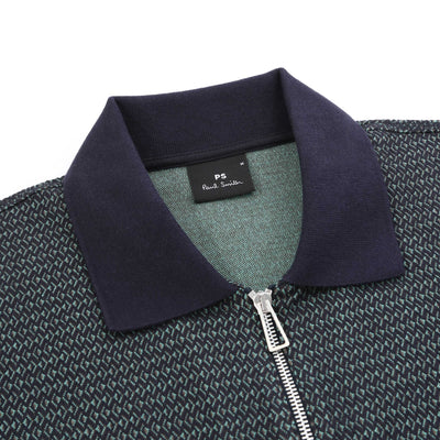 Paul Smith Zip Thru Cardigan in Navy Collar