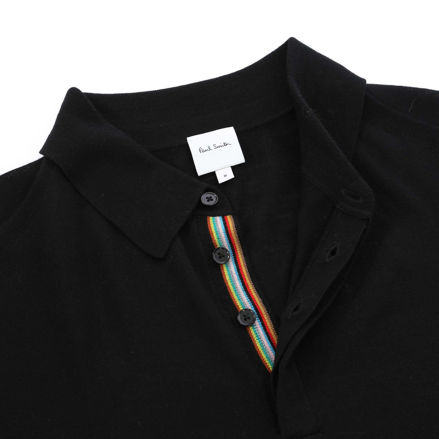 Paul Smith Knitted SS Polo in Black Collar