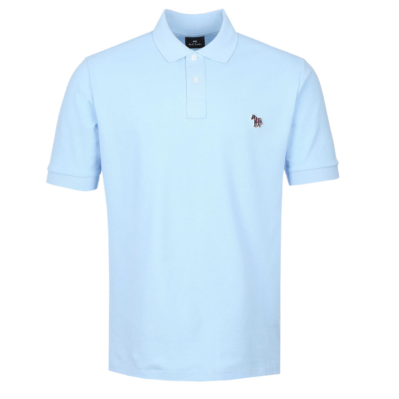 Paul Smith Zebra Badge Polo Shirt in Light Blue Front