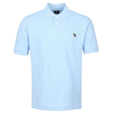 Paul Smith Zebra Badge Polo Shirt in Light Blue Front