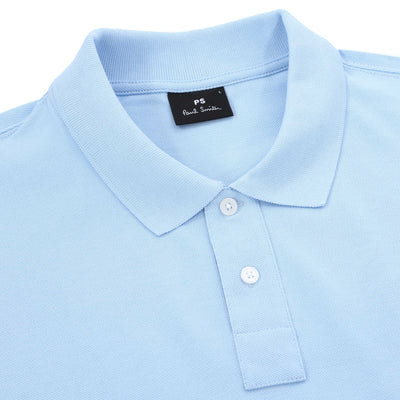 Paul Smith Zebra Badge Polo Shirt in Light Blue Placket